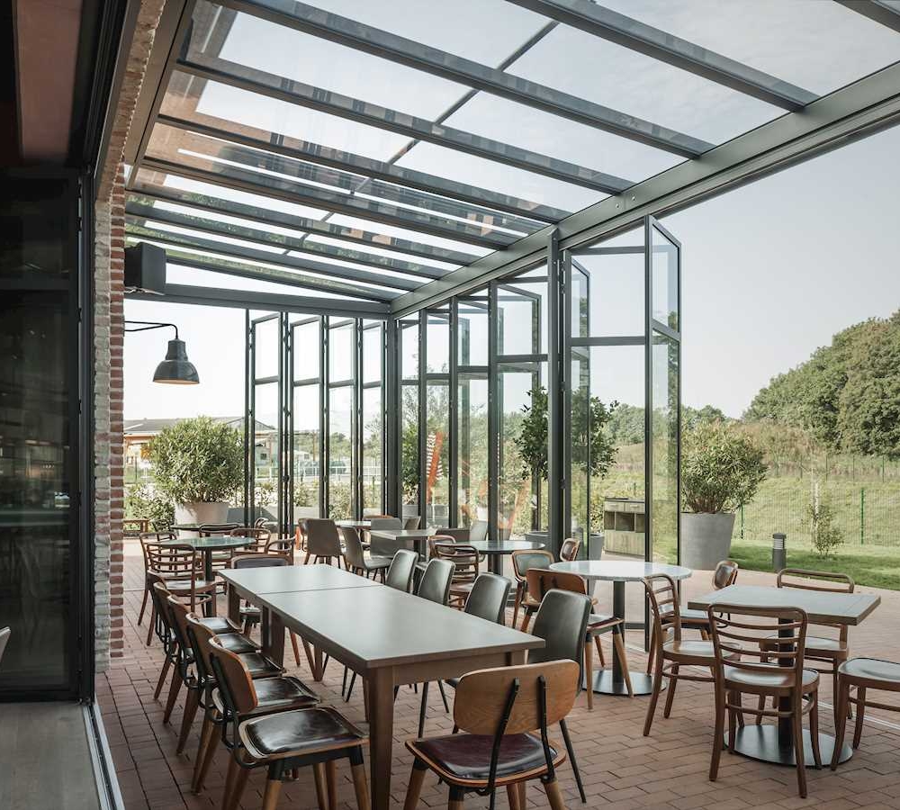 Toit de terrasse restaurant Solarlux