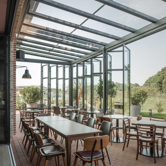 Toit de terrasse restaurant Solarlux